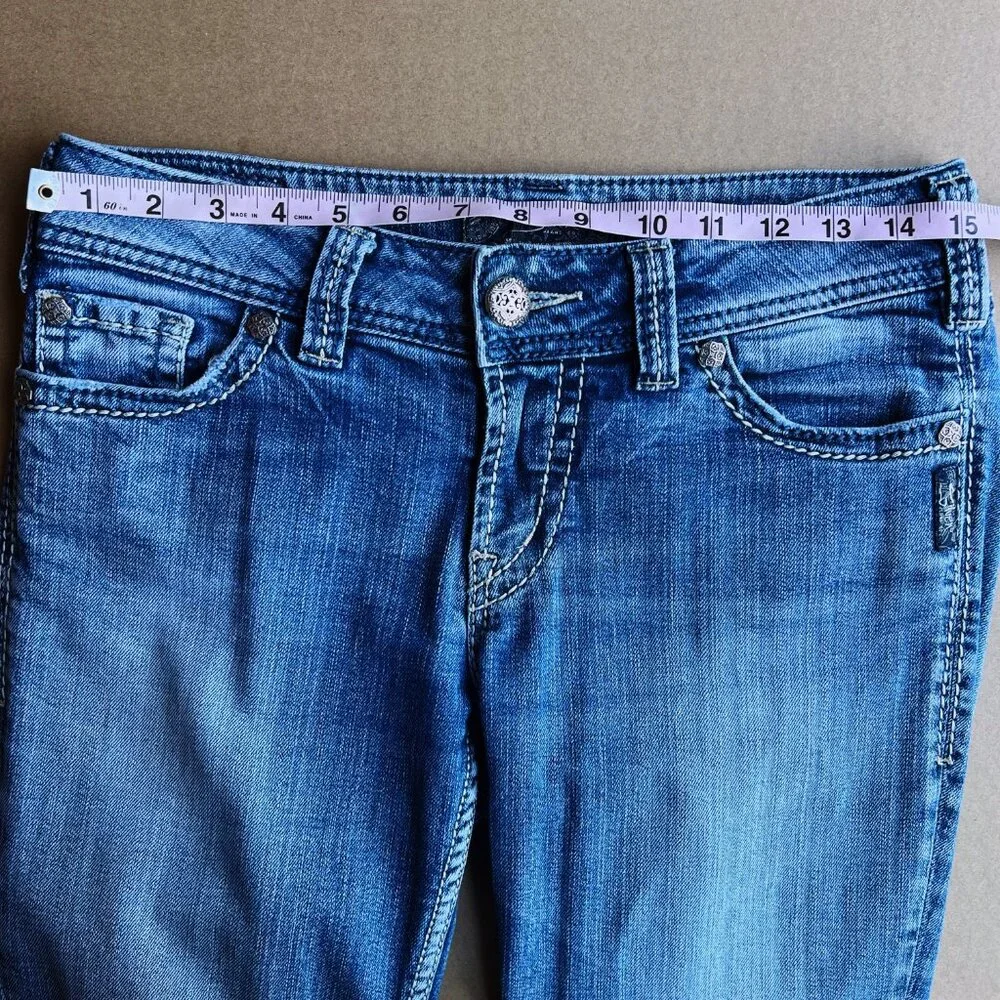 Silver Jeans Suki Bootcut Jeans 27x31 Y2K Boho Low Rise Flare Festival Denim - Picture 9 of 11